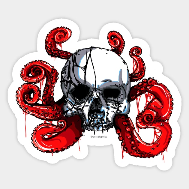 OctoSkull Sticker by Antsgraphics